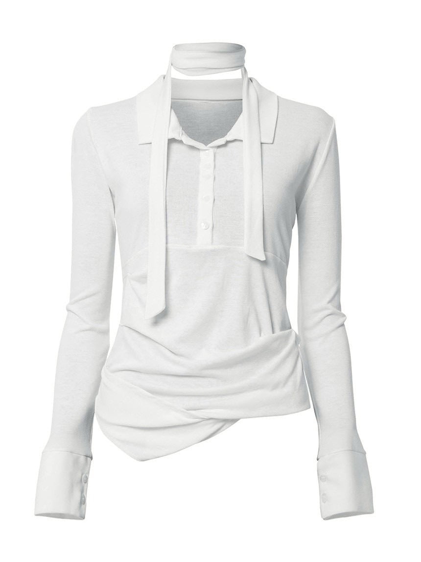 【FLAREUP】Asymmetrical Draped Shirt / 【フレアアップ】アシンメトリードレープシャツ