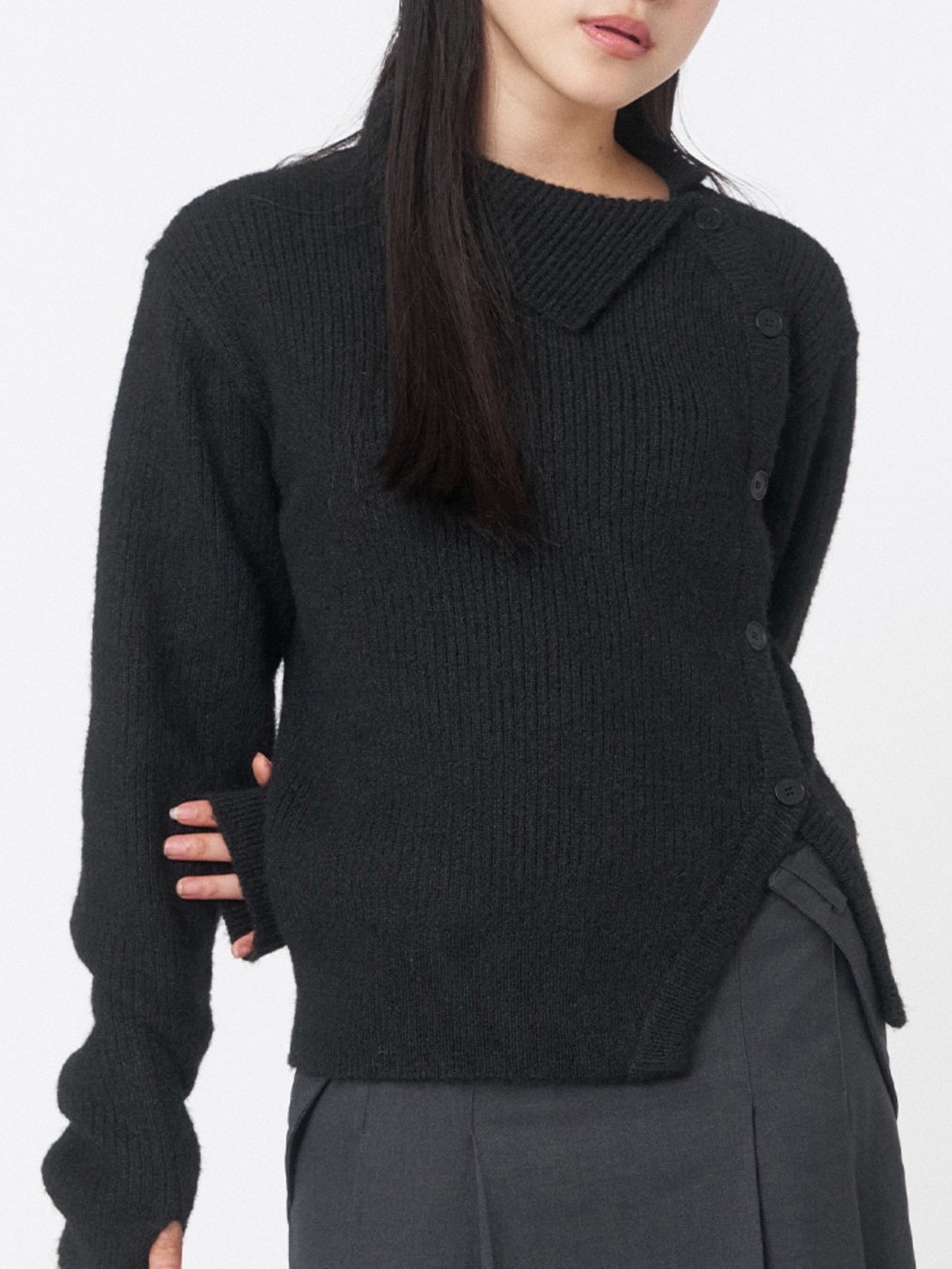 【Miseki seoul】Side button knit