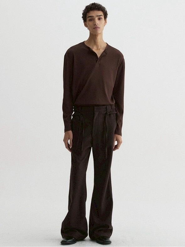 【DNSR】Ribbed Henley Long Sleeve