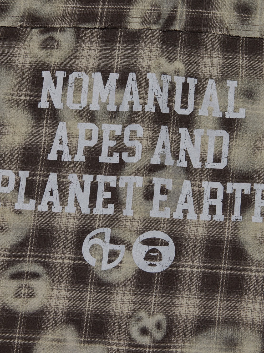 【AAPE X NOMANUAL】AAPE X NOMANUAL SPRAYED SYMBOL CHECK SHIRT