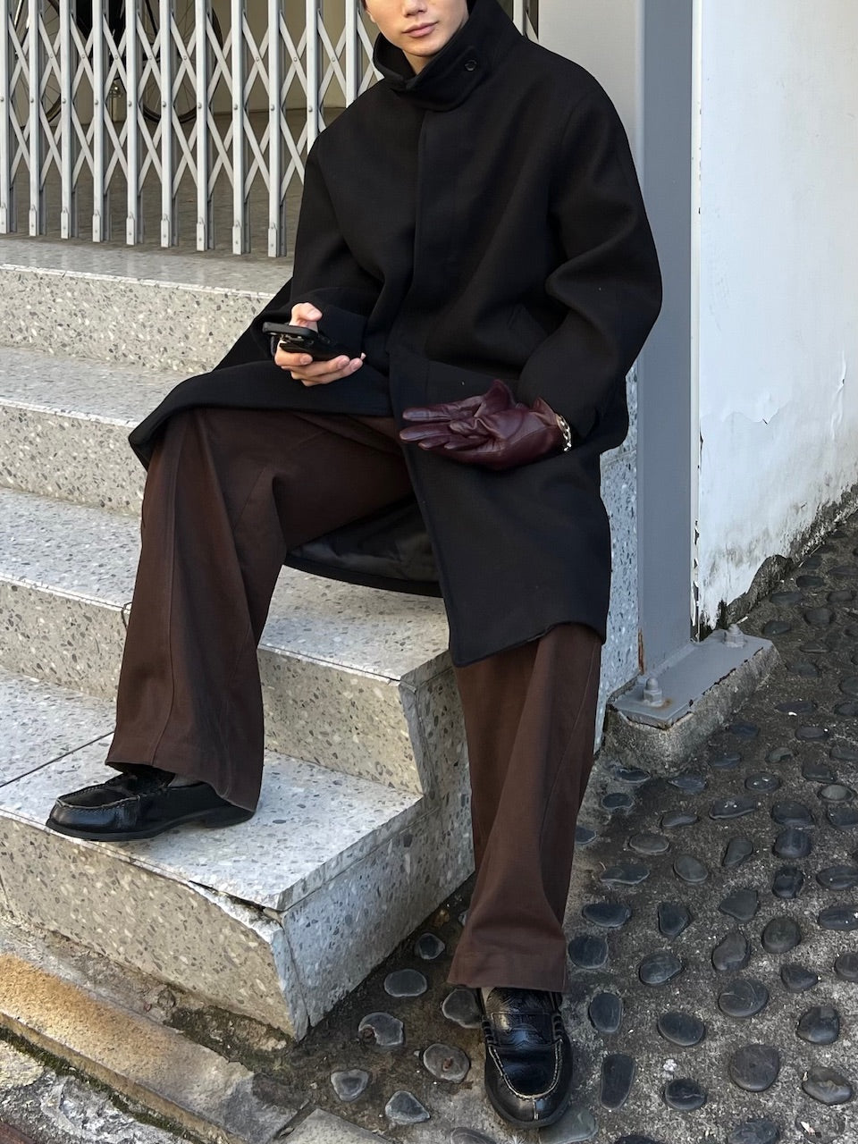 東京店WEB限定受注制【Chikashitsu +】balmacaan coat / 【チカシツプラス】バルマカーンコート (3color)