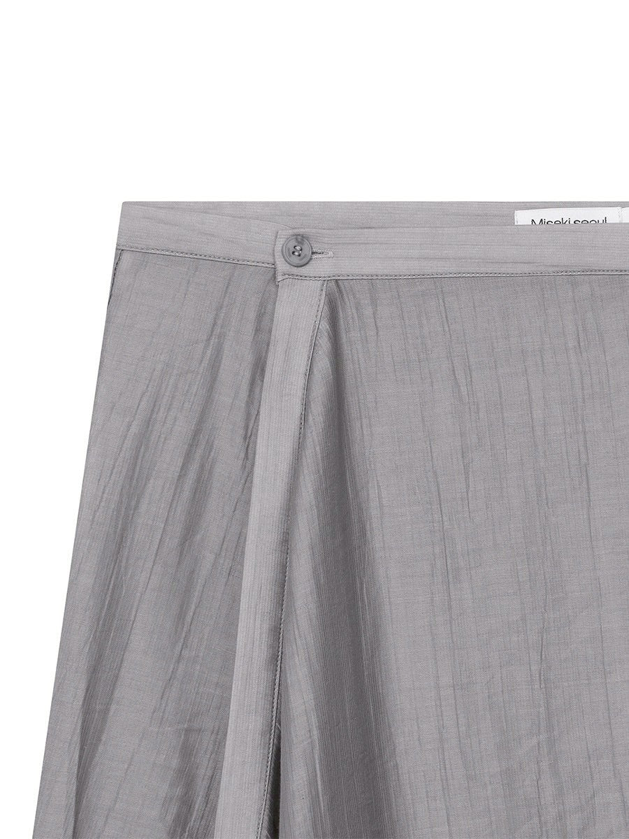 【Miseki seoul】Button layered wrap skirt