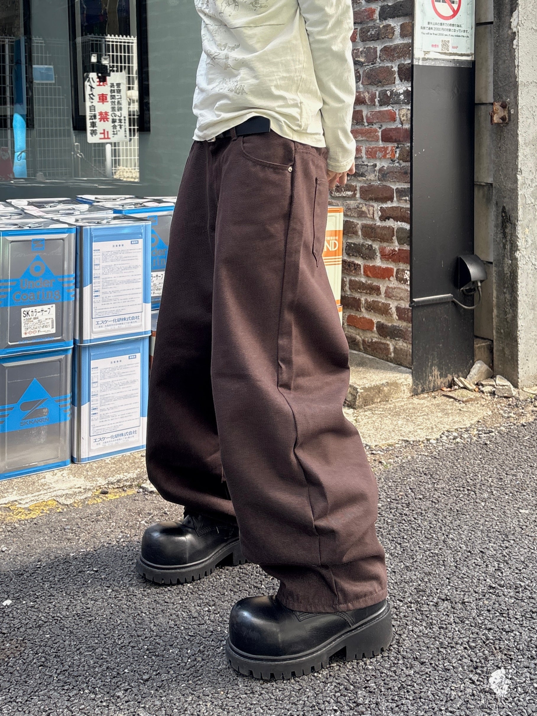受注制【youll】Luster curve denim pants (2color)