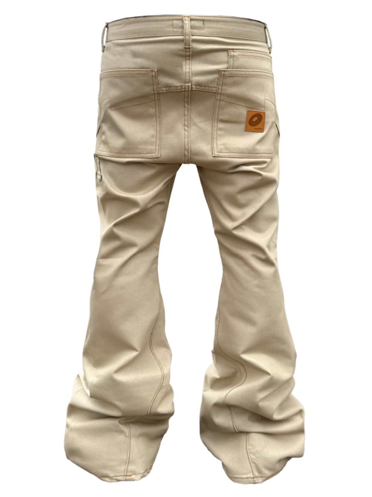 【BEBOF】Beige Side Cut Flared Jeans