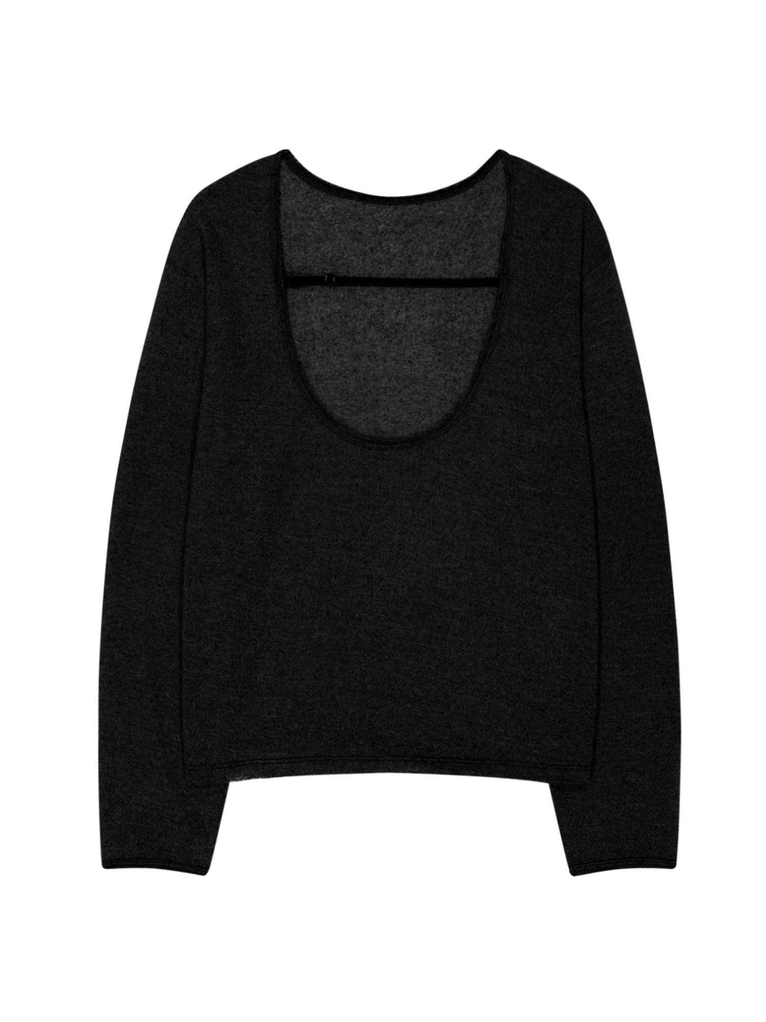 【OJOS】Raw Cut U-Neck Knit Top
