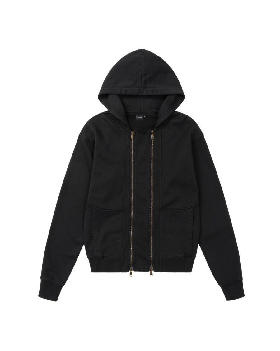 【AAKAM】Double Zippered Zip-Up Hoodie