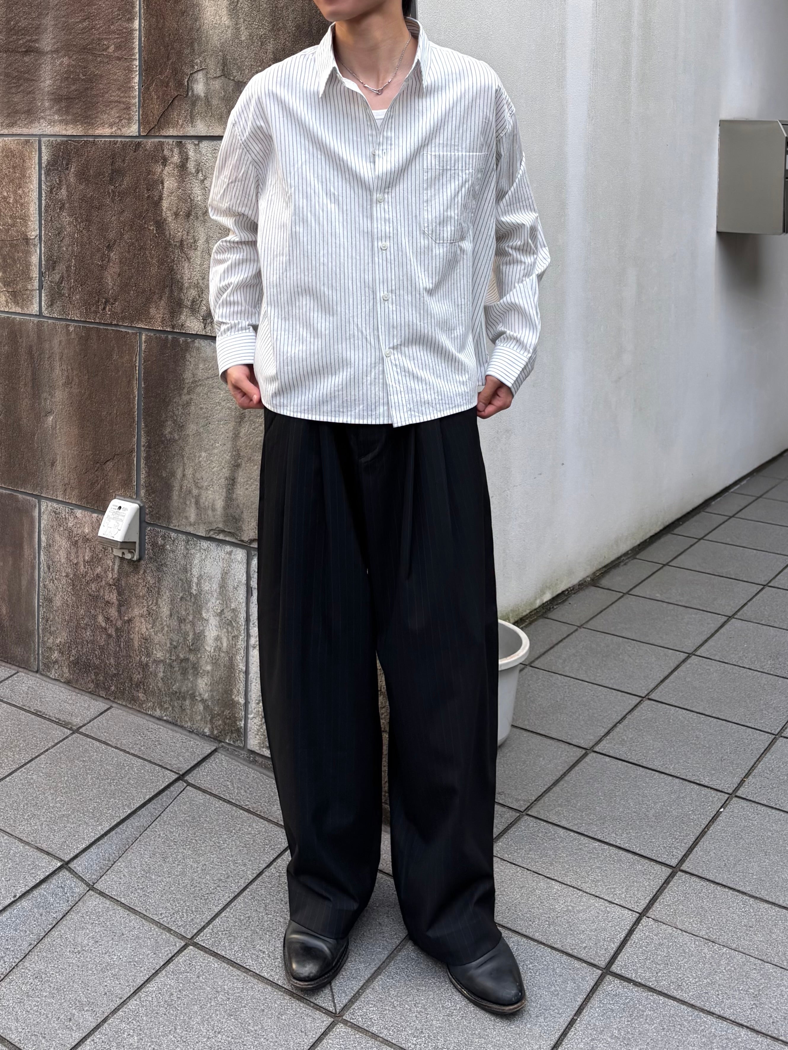 東京店WEB限定受注制【Chikashitsu +】stripe ballon slacks (2color)
