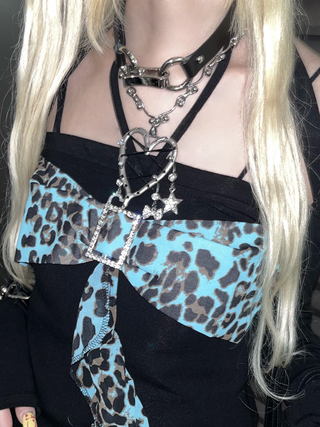 【BABY09】 baby leopard ribbon tops (2color)
