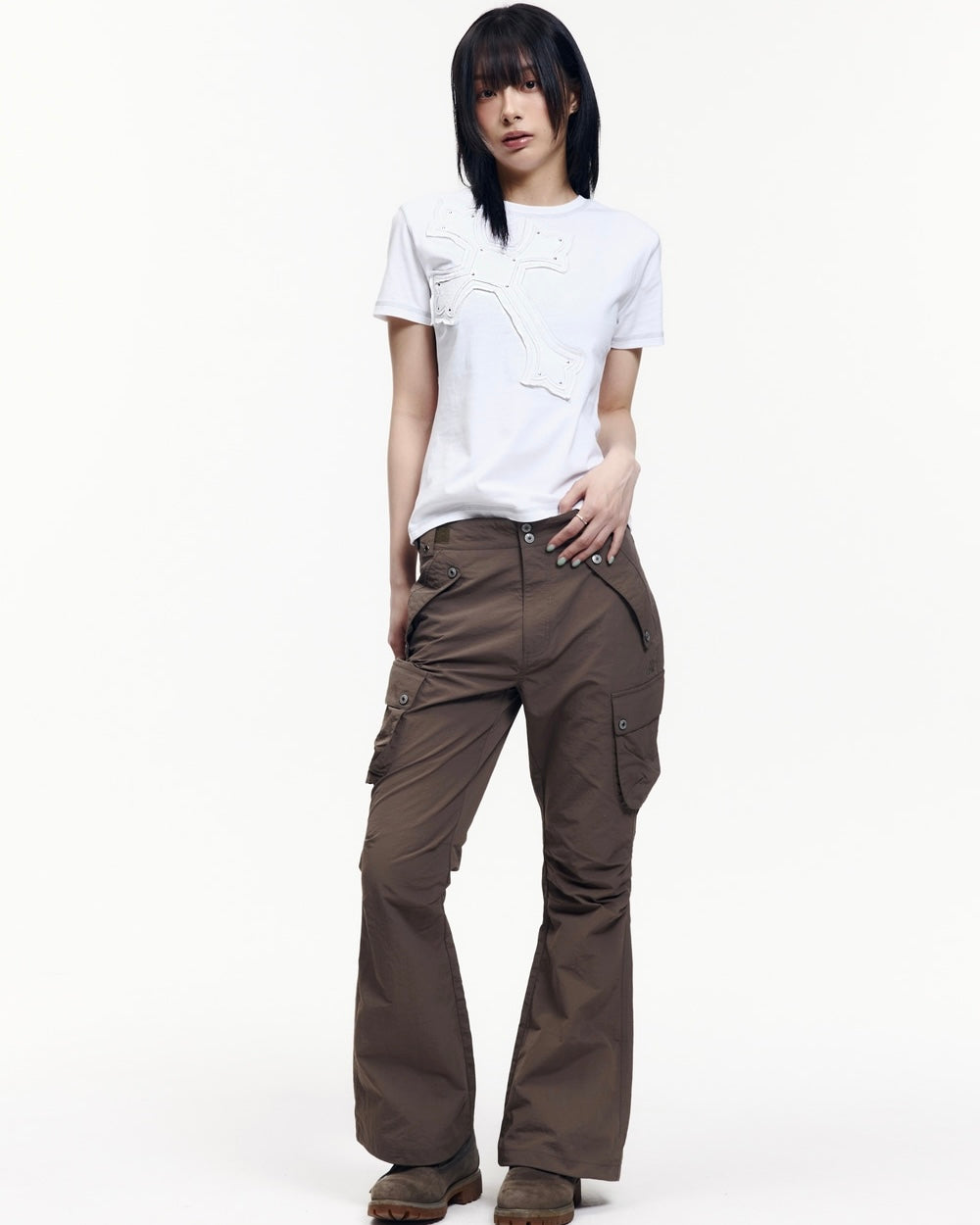 【AAKAM】Big Patch CROS2 Half Top