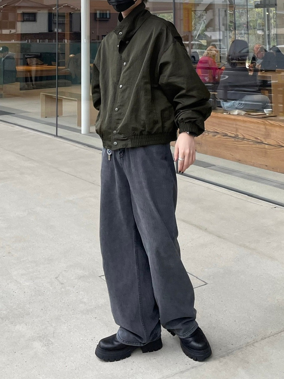 受注制【Chikashitsu +】design cropped blouson (2color)