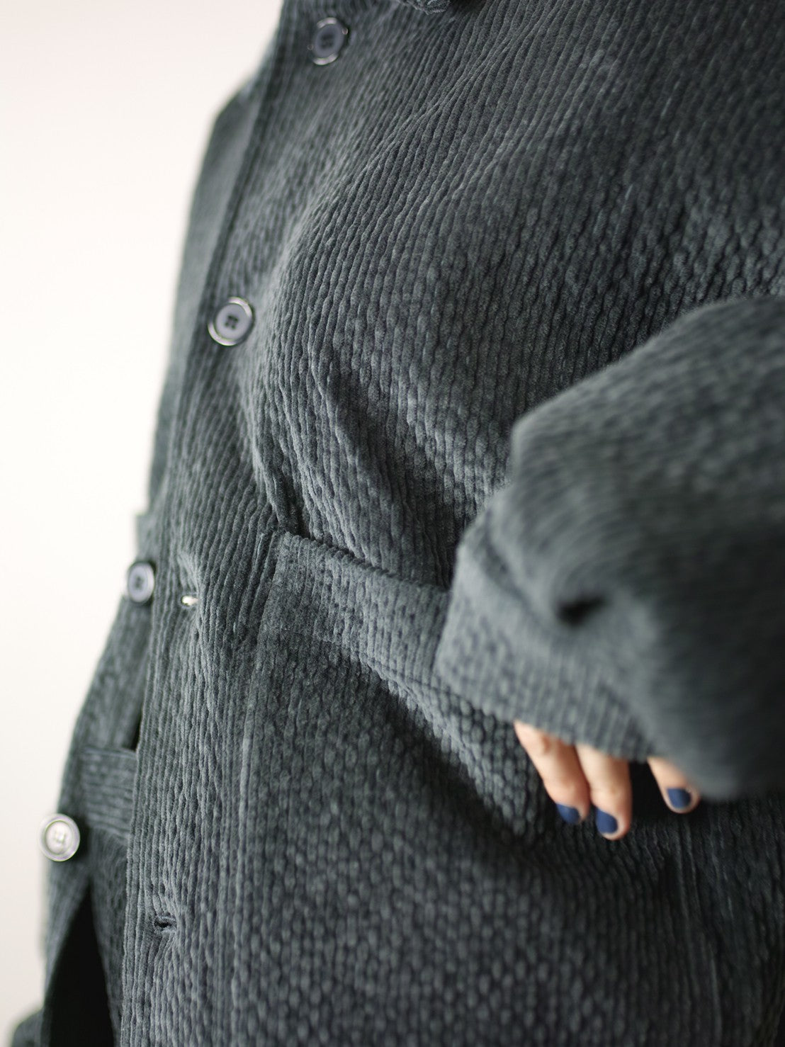 受注制【Chikashitsu +】set up design corduroy cropped jacket (3color)