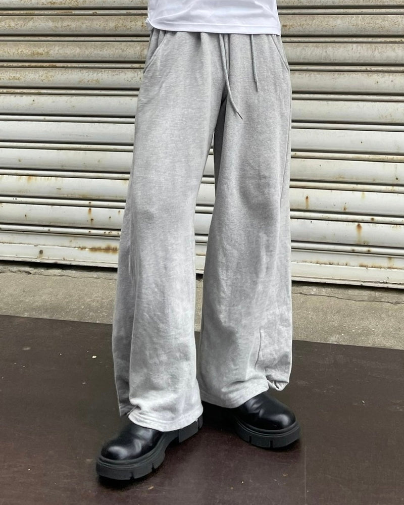 受注制【Chikashitsu +】snap button sweat pants (2color)
