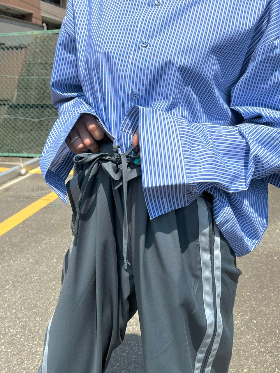 受注制【Chikashitsu +】side line slacks (3color)