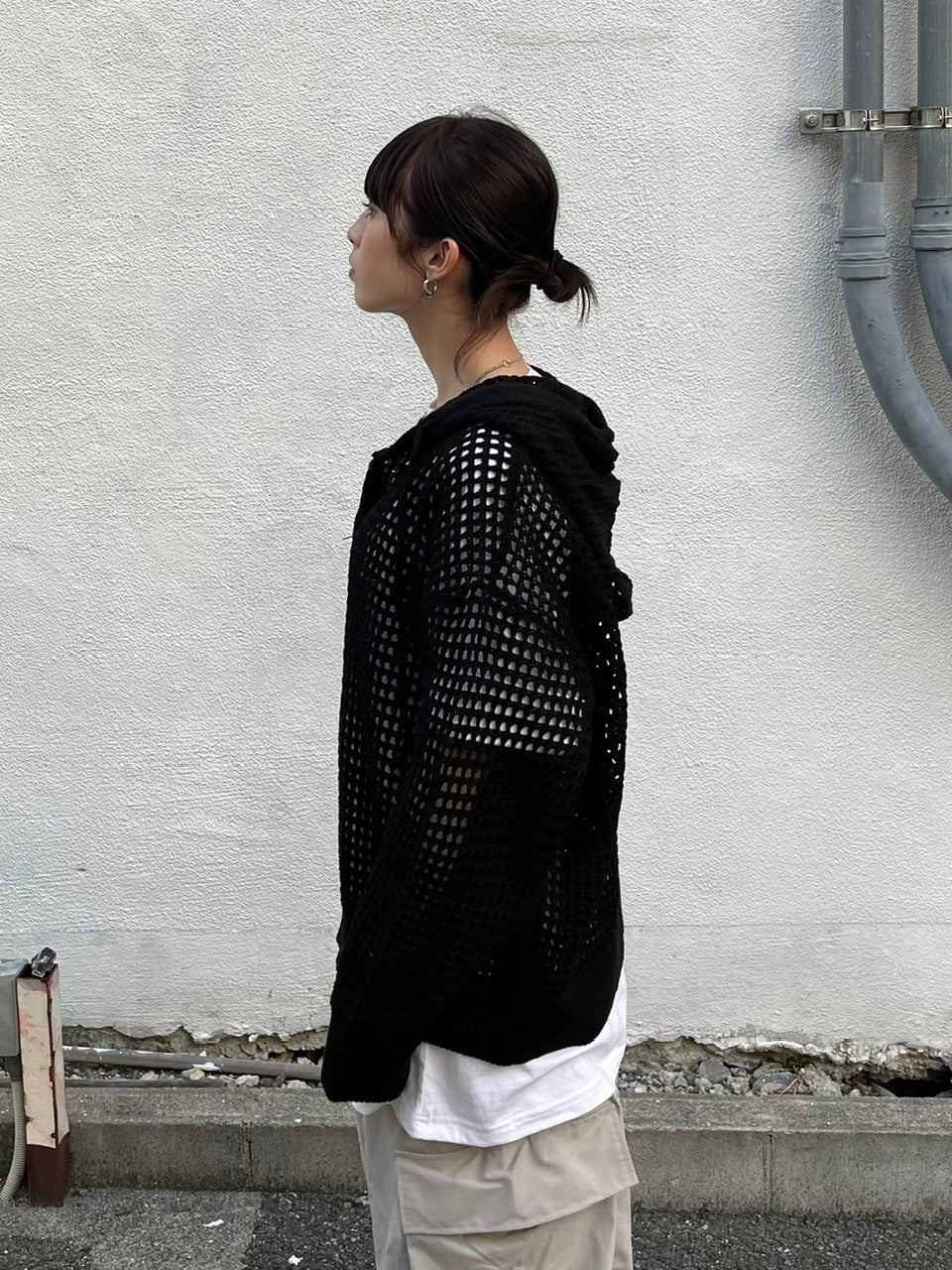 受注制【Chikashitsu +】mesh zip hoodie (5color) / 【チカシツプラス】メッシュ長袖ジップパーカー