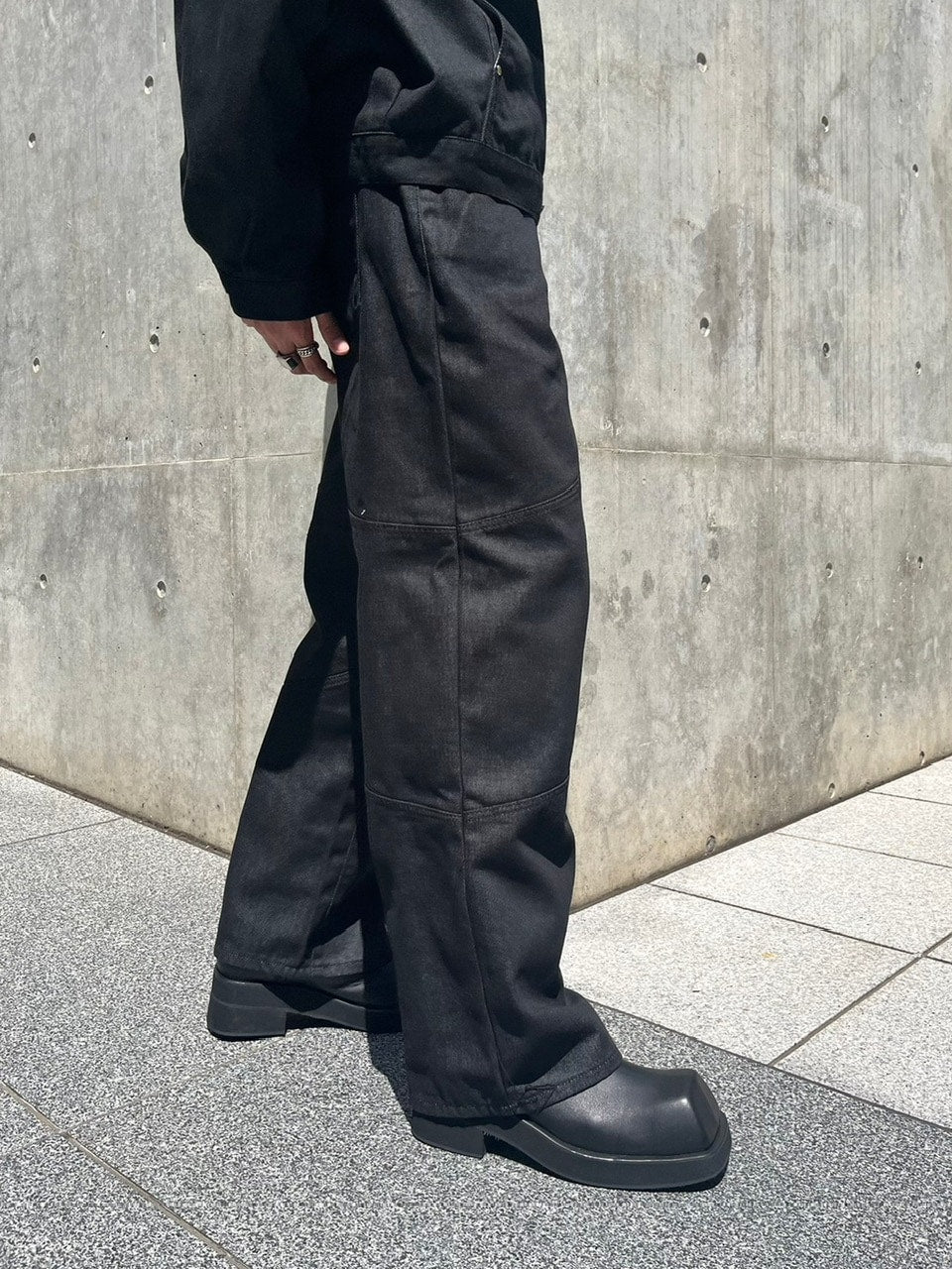受注制【Chikashitsu +】set up design denim pants (2color)
