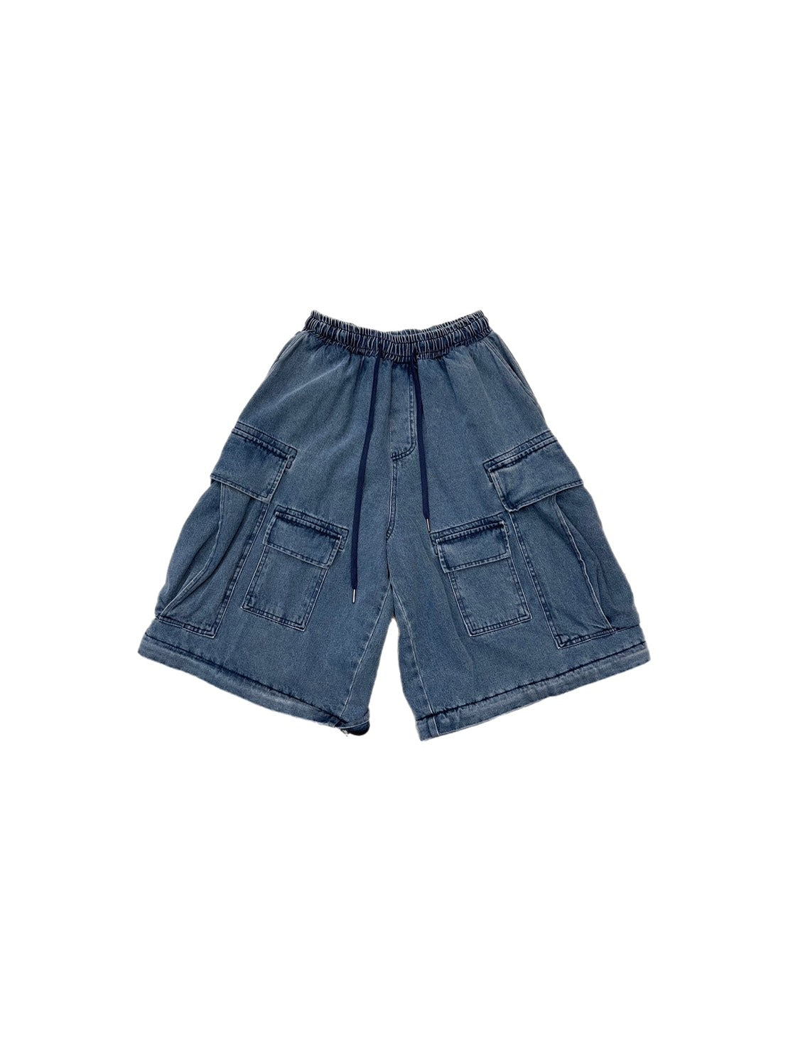受注制【Chikashitsu +】2way heavy pocket denim cargo pants (2color)