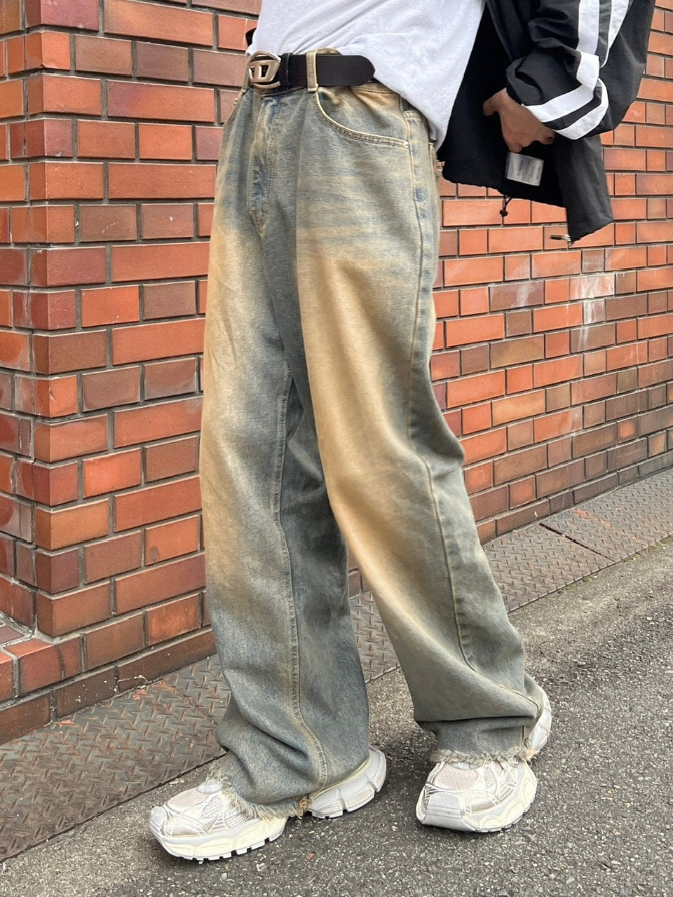 受注制【Chikashitsu +】vintage faded wash denim pants