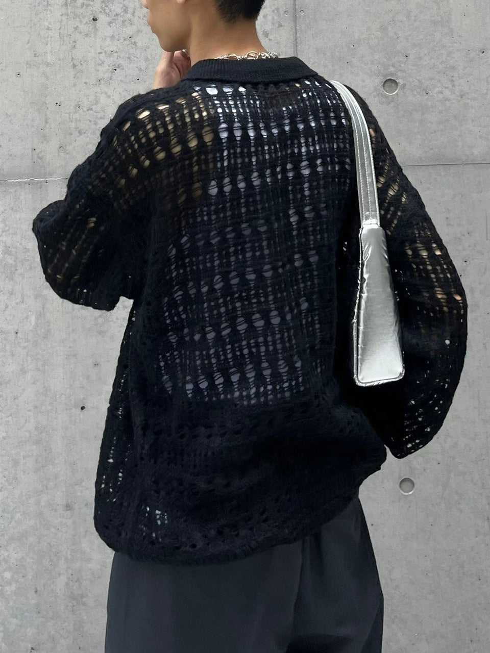 受注制【Chikashitsu +】pastry collar knit cardigan (5color)