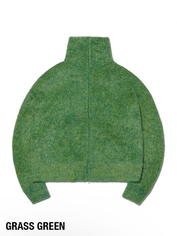 【NOMANUAL】HIGH NECK HAIRY KNIT ZIP-UP