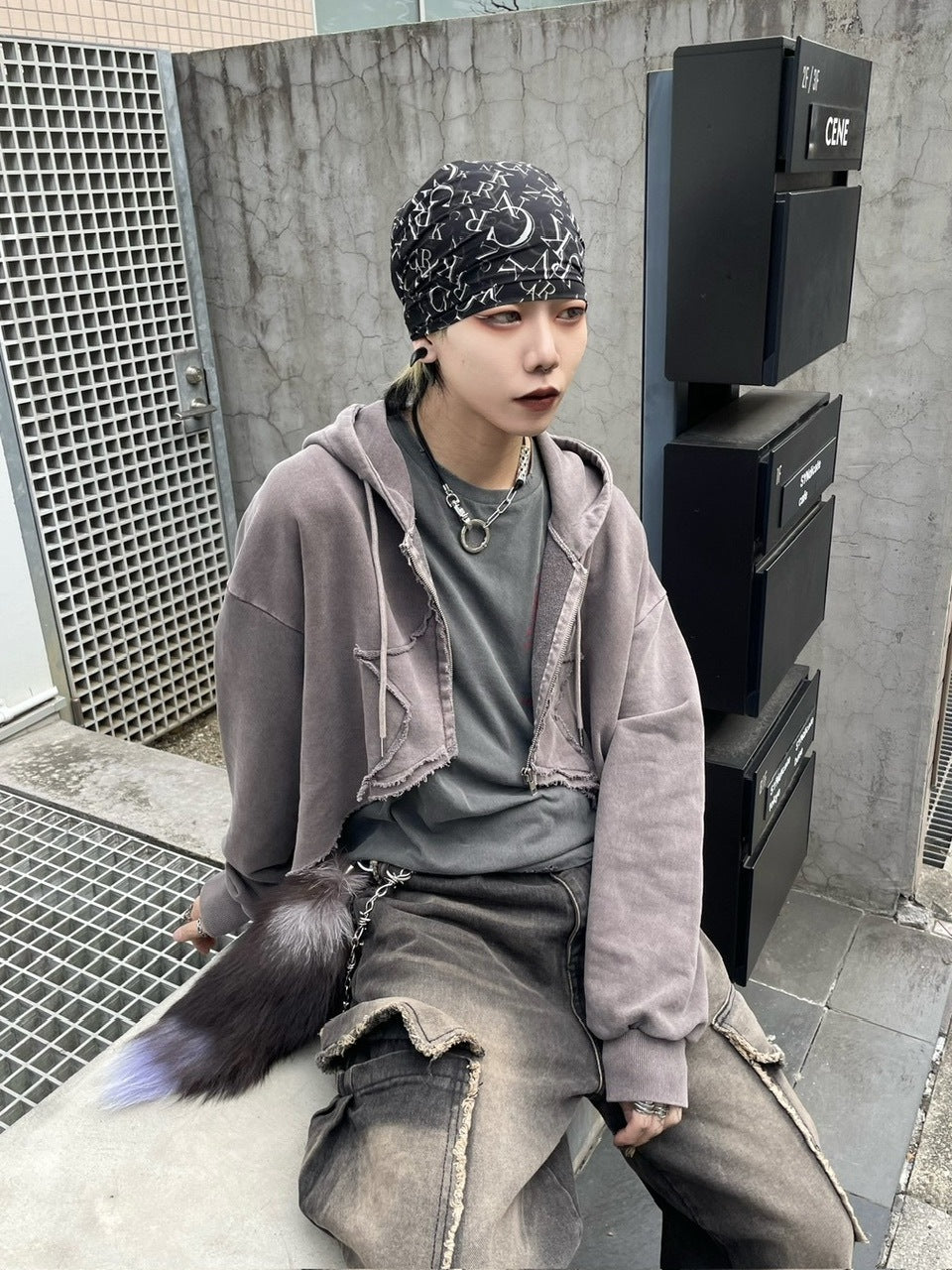 【Never mind the XU】star zip up crop hoodie (3color)