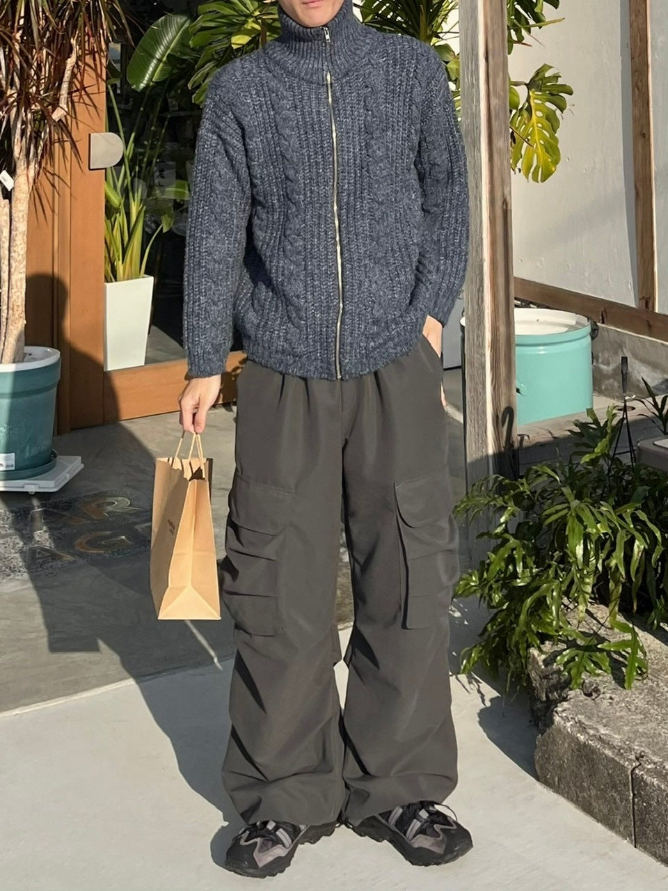 受注制【youll】zip up cable knit (5color)