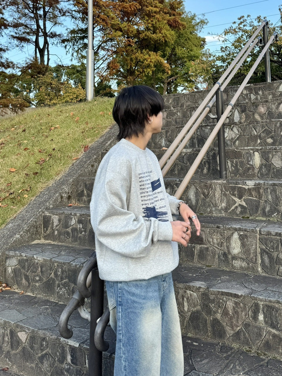 受注制【RENOL】lettering sweat shirt (4color)