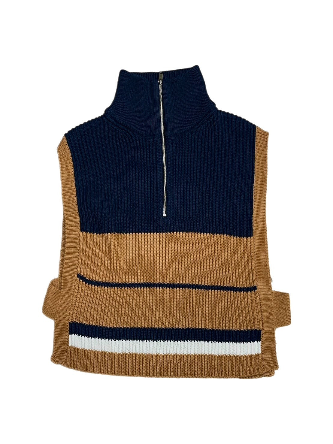 【Chikashitsu +】half zip design vest (3color)