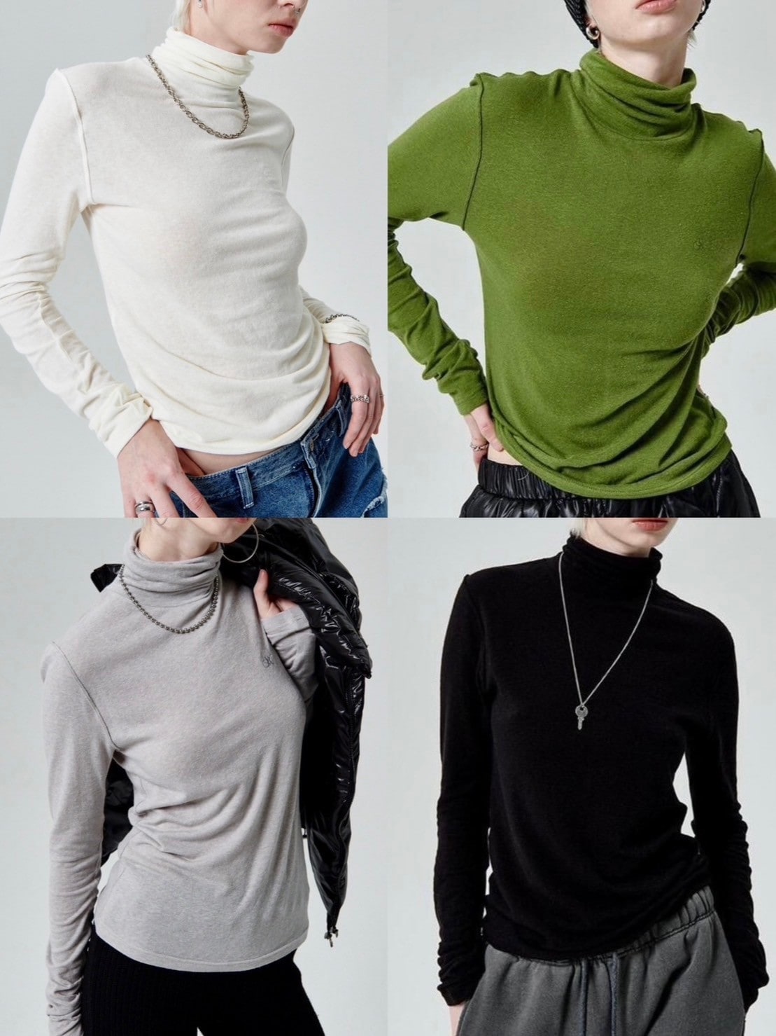 【runningHIGH】ANGORA GAUZE TURTLENECK TOP