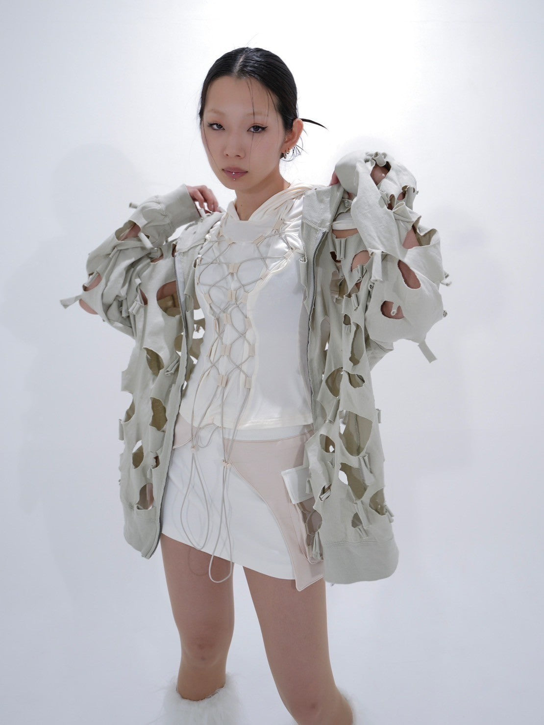 【Bizarre Maiden】damage full zip hoodie