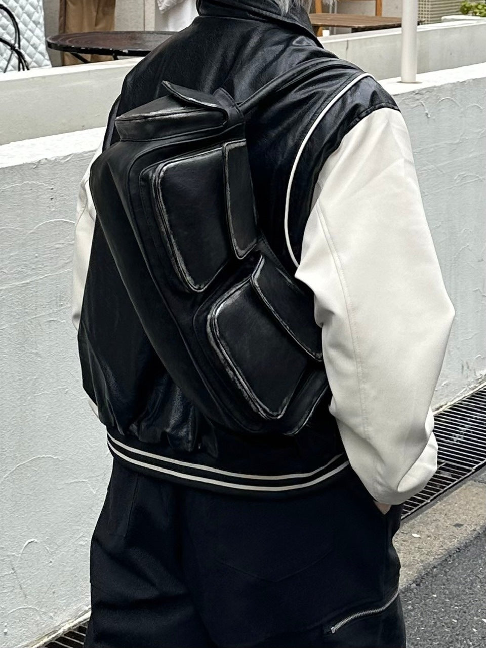 【Chikashitsu +】vintage leather hand bag (2color)