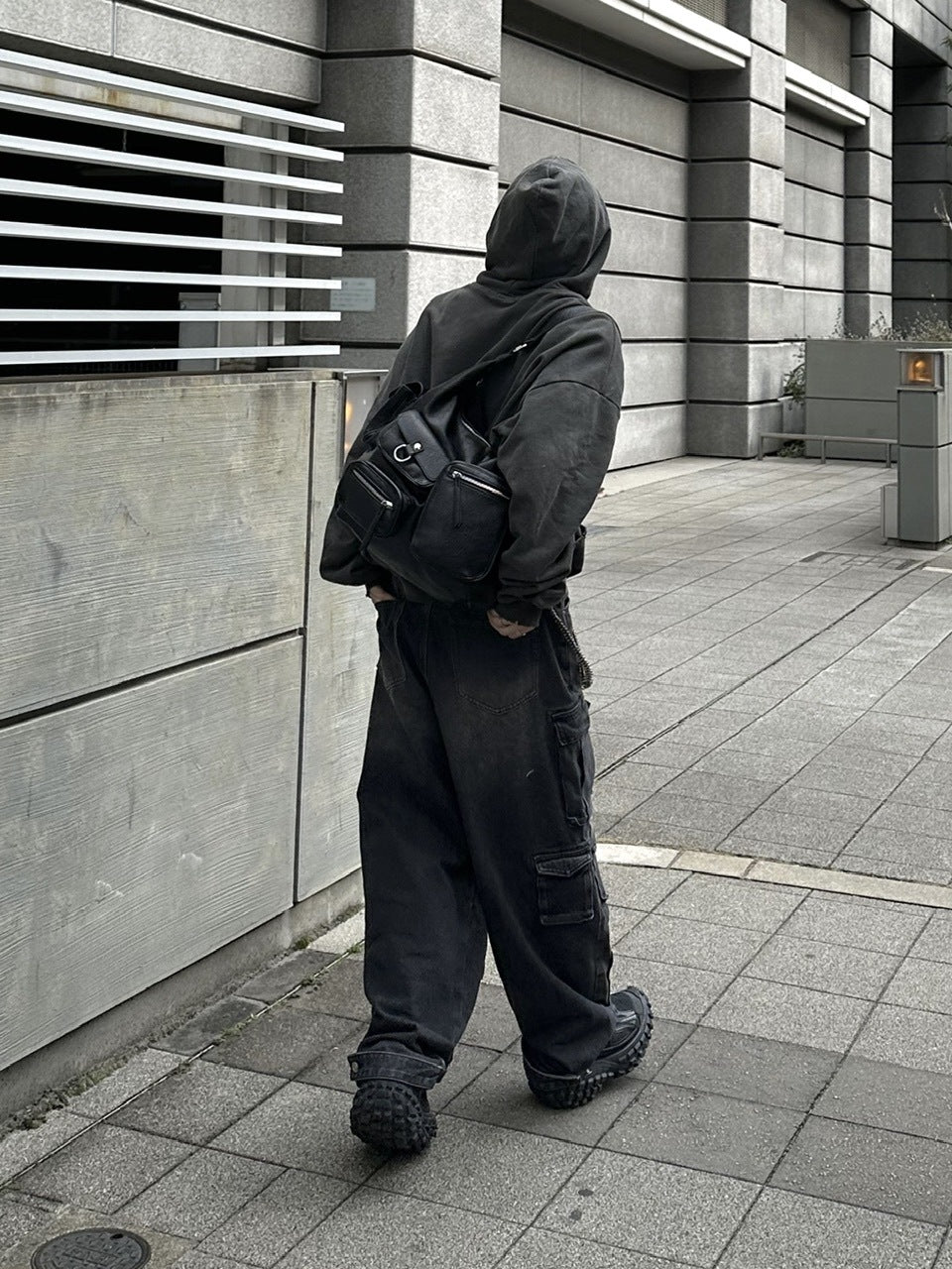 受注制【Chikashitsu +】vintage wash cargo denim pants (2color)