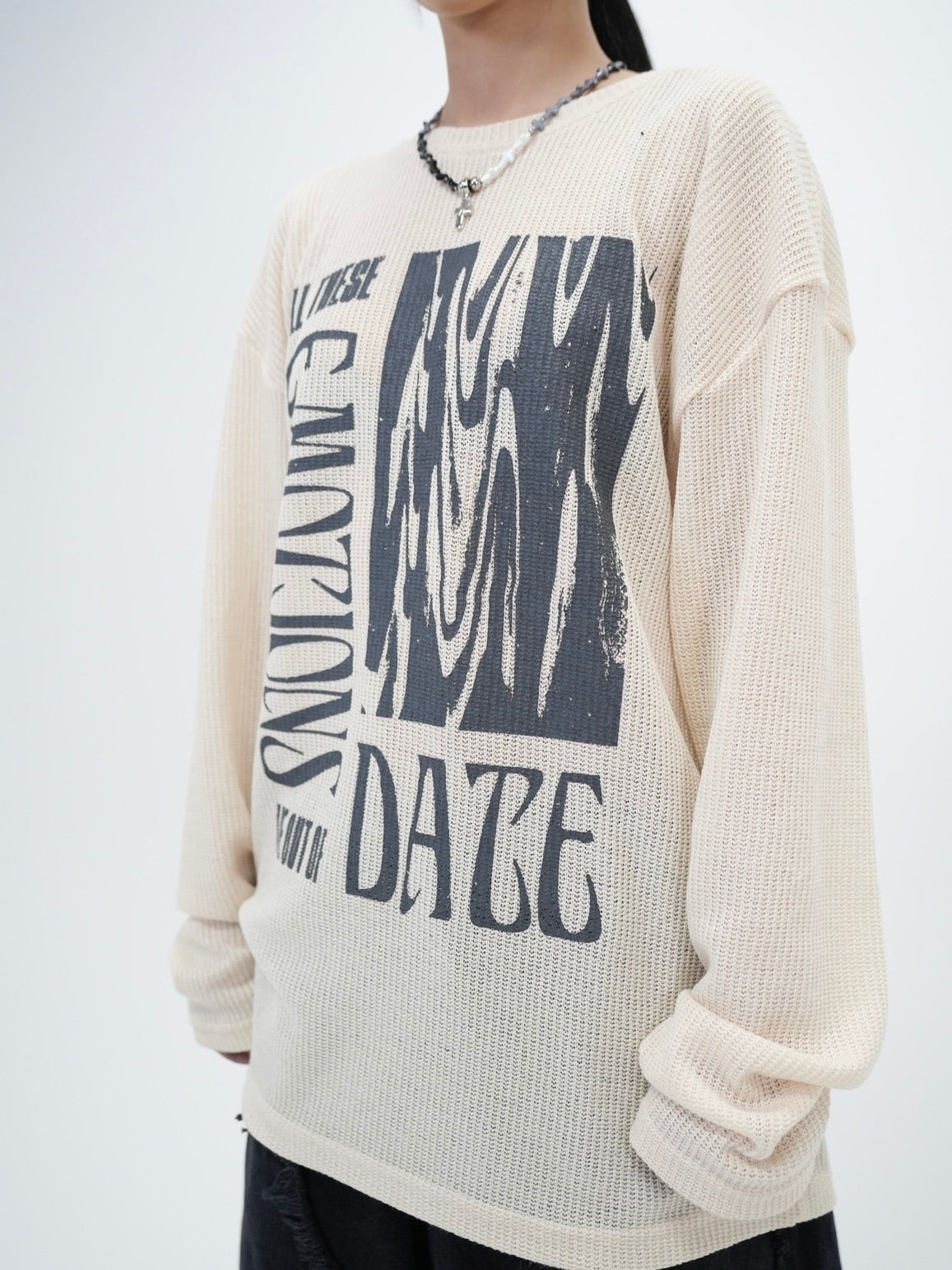 受注制【Bizarre Maiden】vintage mesh long sleeve (2color)