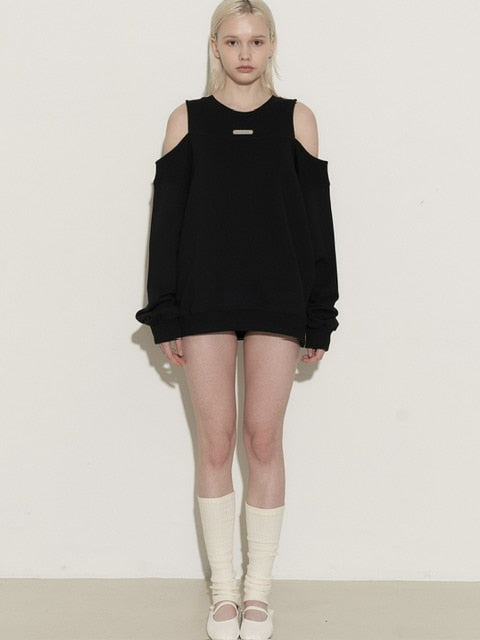 【ROCK CAKE】Open Shoulder Sweatshirt