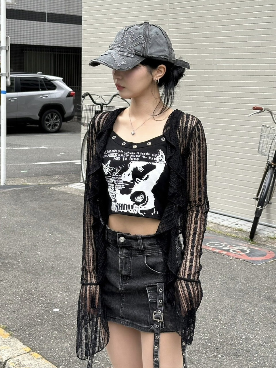 受注制【Never mind the XU】cargo denim skirt (2color)