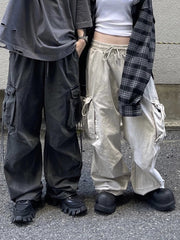 受注制【Chikashitsu +】pigment wash side rope cargo pants (2color)