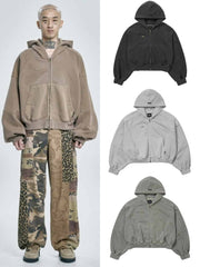 【AJOBYAJO】Vintage Pigment Zip-Up Hoodie