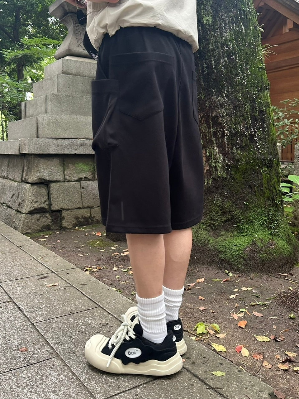 受注制【youll】double pocket sweat half pants (2color)