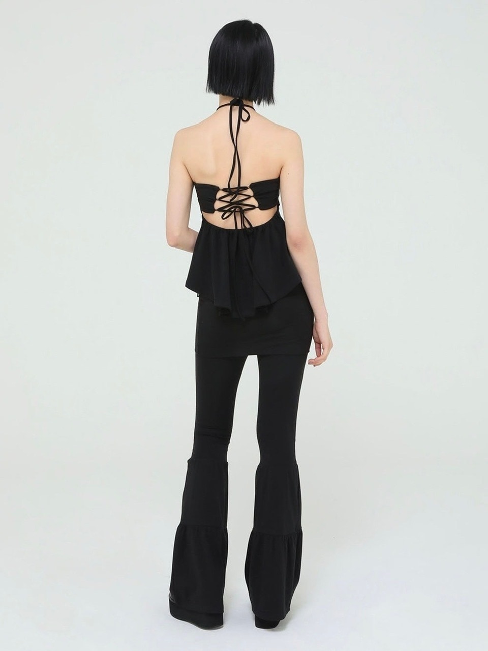 【Uglyshadow】BEADS TUNNEL SLEEVELESS / 【アグリーシャドウ】ビーズホルターネックキャミソールチュニック