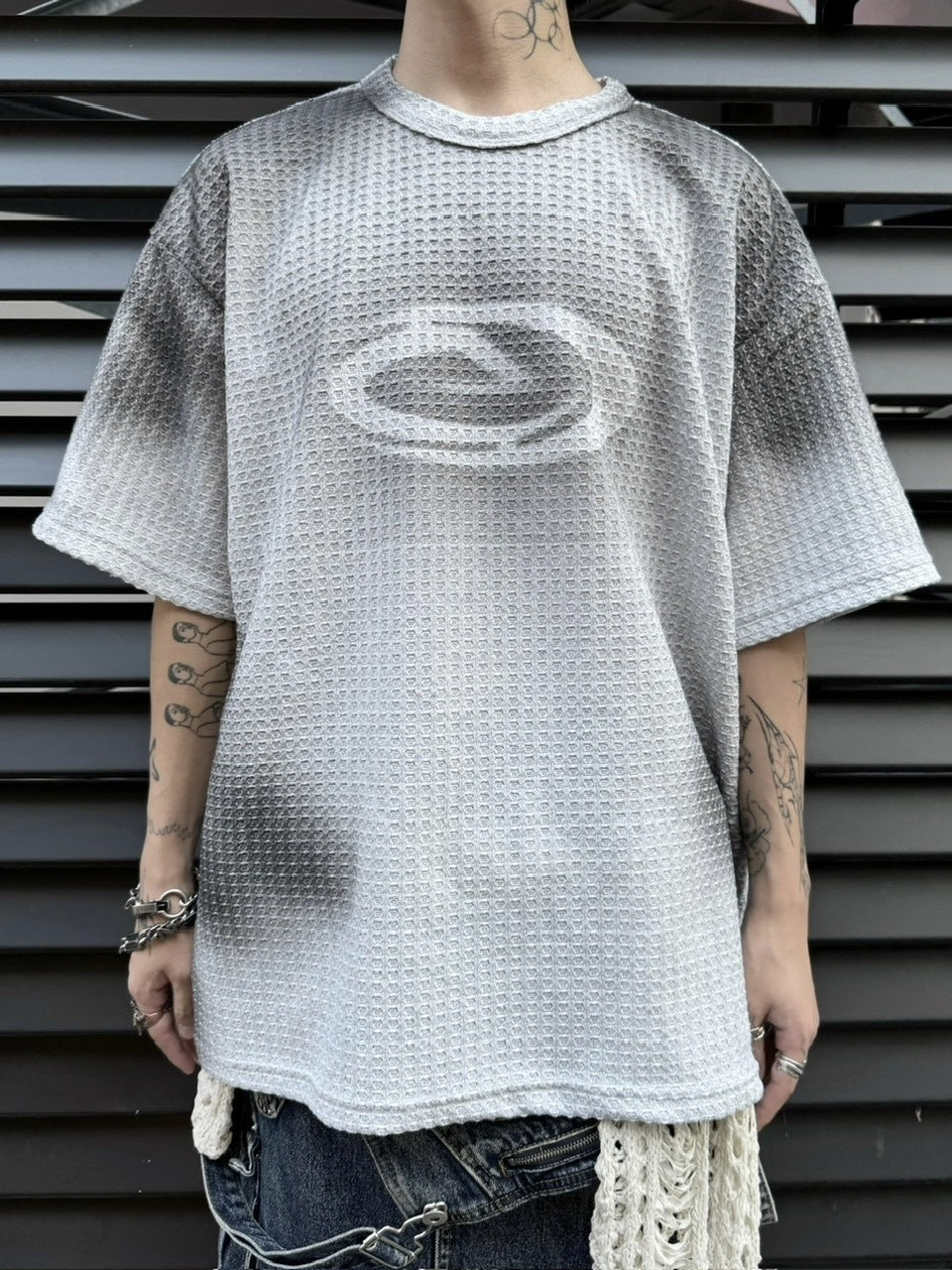 受注制【Never mind the XU】washing waffle tee (3color)