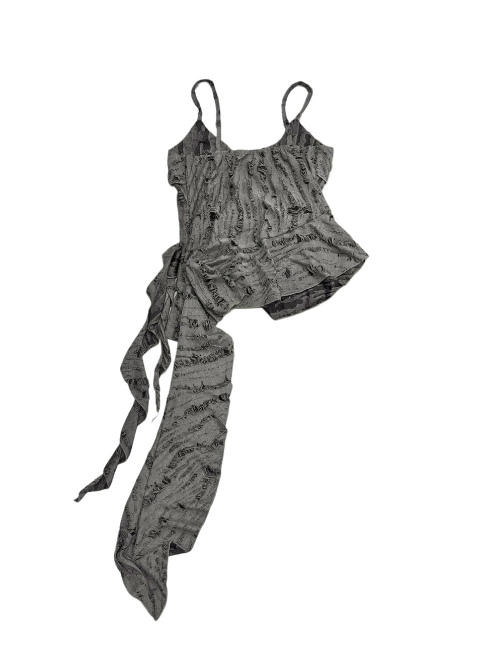 受注制【Never mind the XU】damage frill sleeveless (3color)