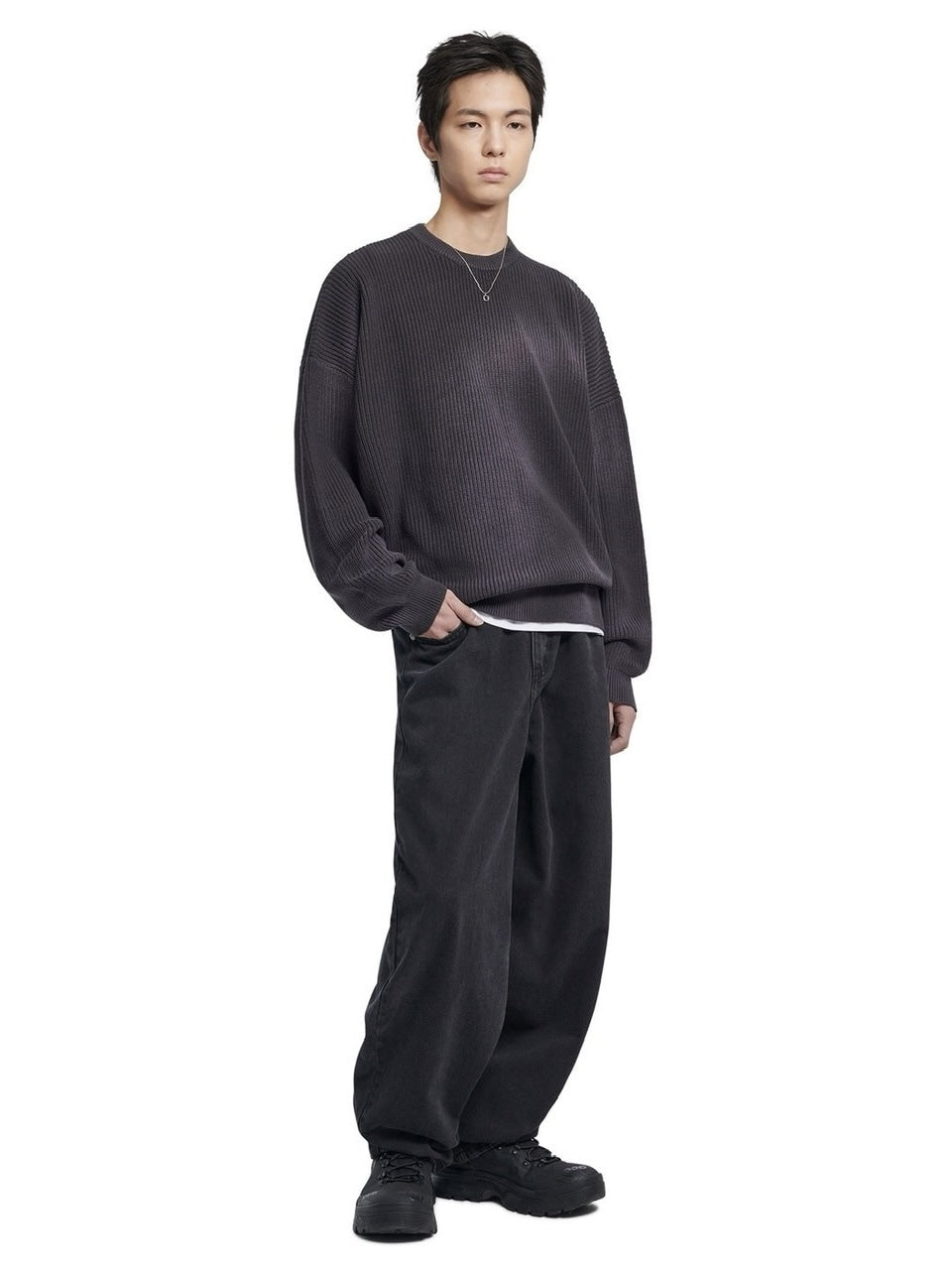 【NOMANUAL】SPRAY DYEING KNIT / 【ノーマニュアル】長袖ニット