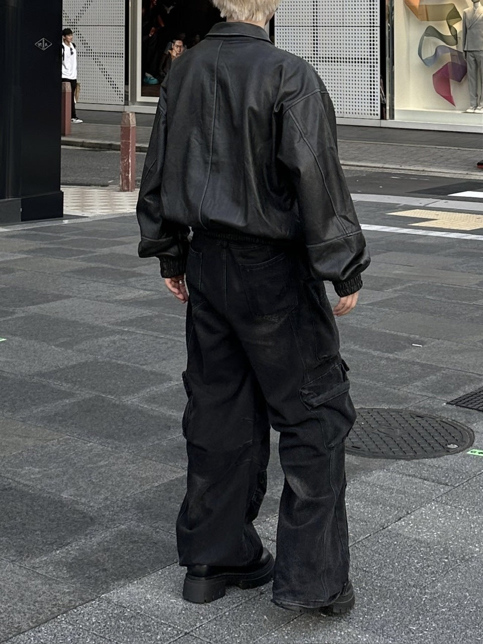 大阪店WEB限定受注制【Chikashitsu +】washing vegan leather jacket (2color)