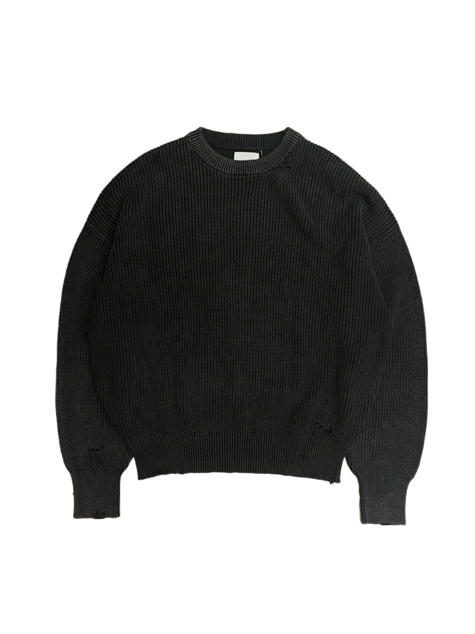 【Chikashitsu +】vintage wash damage knit (3color) / 【チカシツプラス】ビンテージウォッシュダメージ長袖ニット