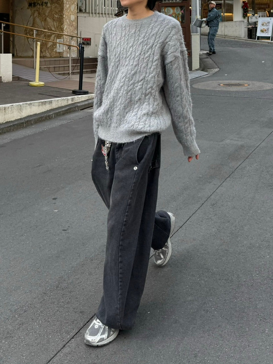 受注制【Chikashitsu +】angora like cable knit (3color)