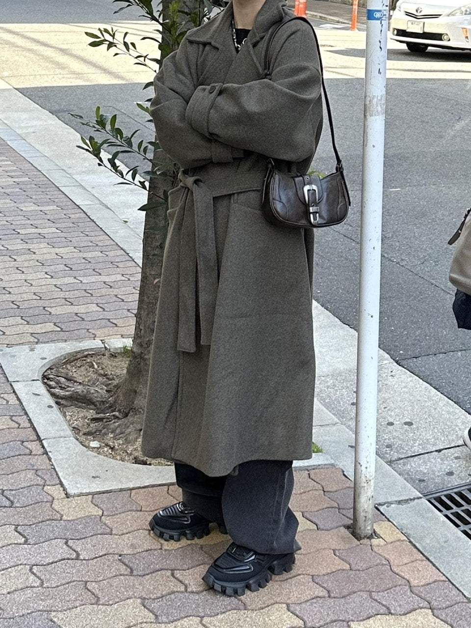 大阪店WEB限定受注制【Chikashitsu +】belt buckle shoulder bag (2color)