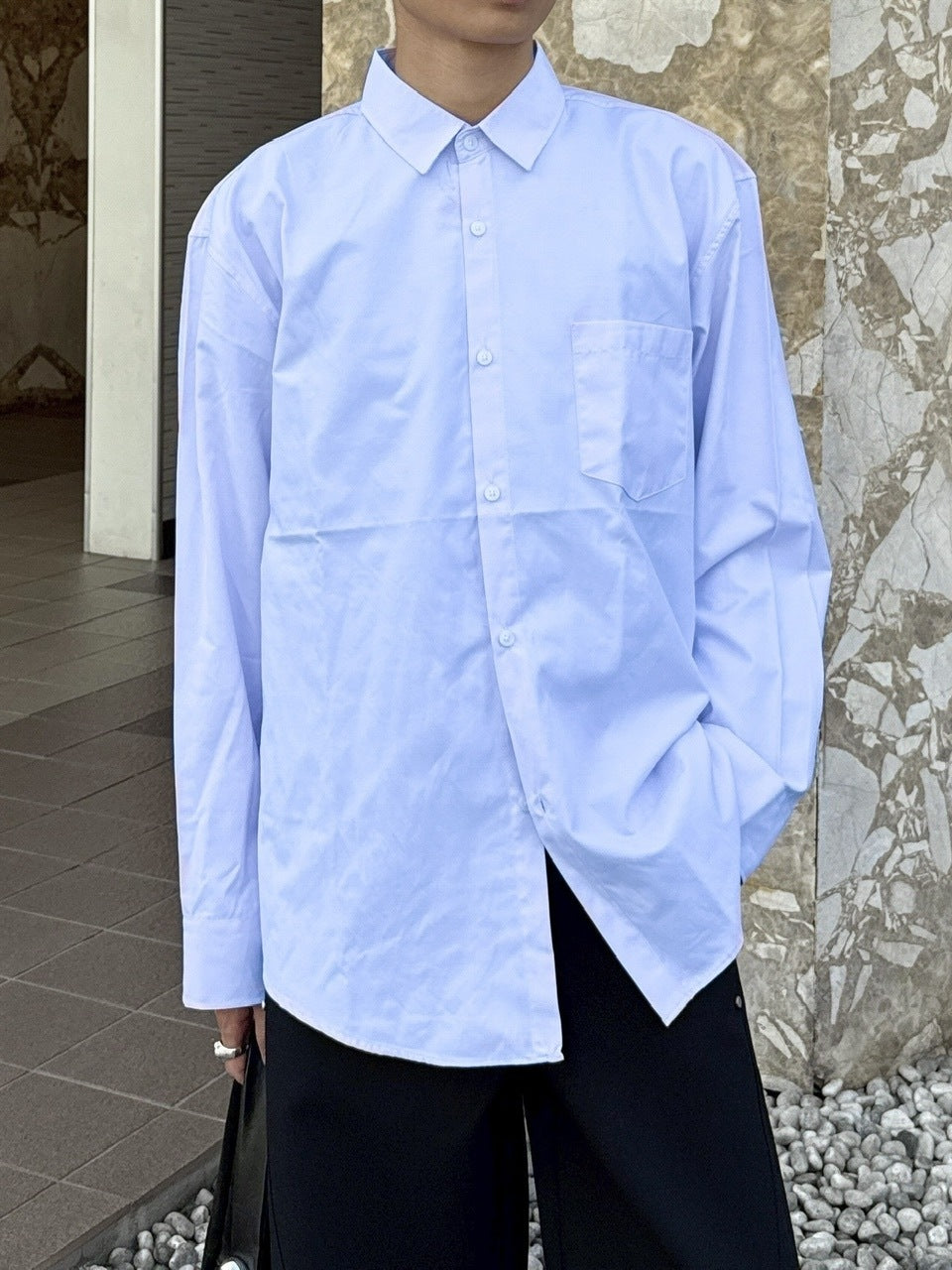 【Chikashitsu +】basic cotton shirt (3color)