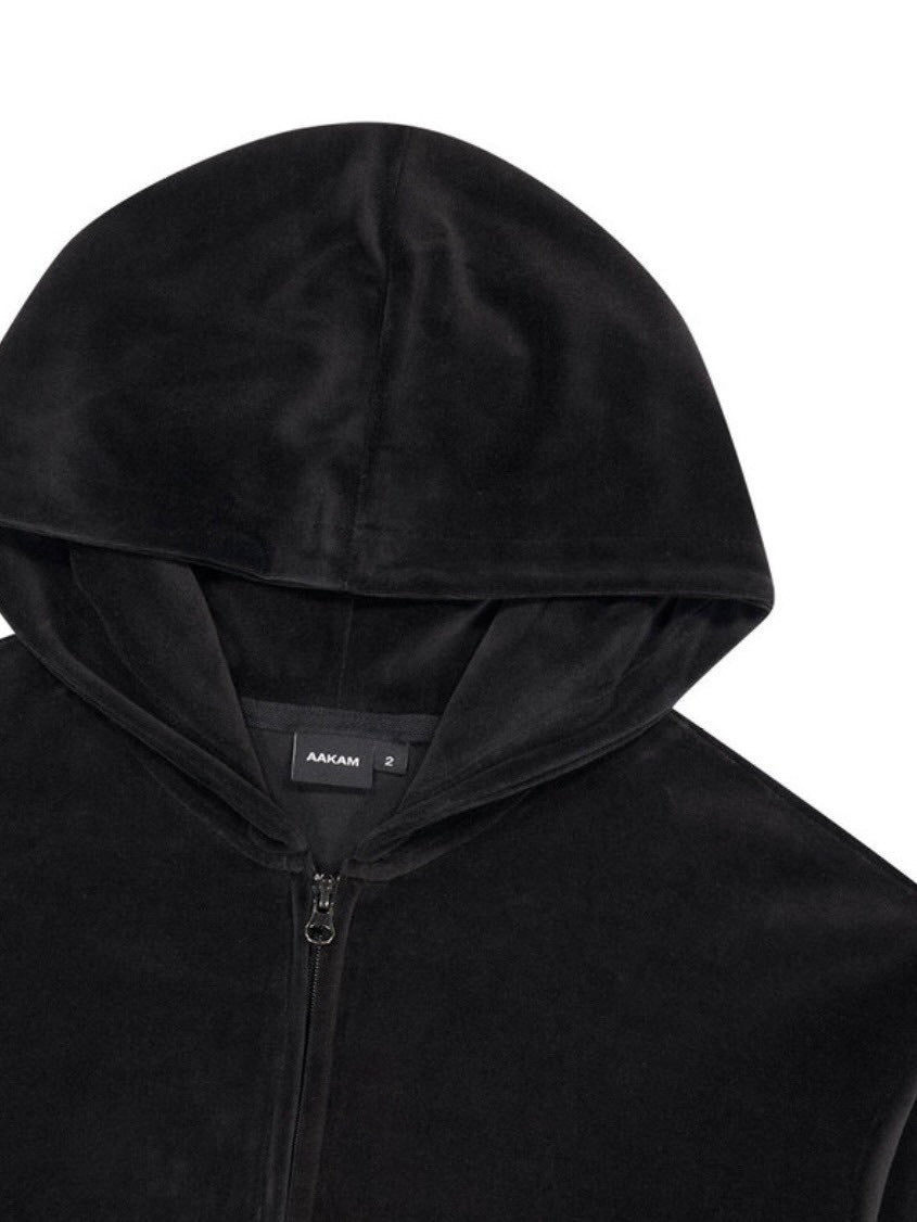 【AAKAM】98 Patch Velour Zip-Up Hoodie