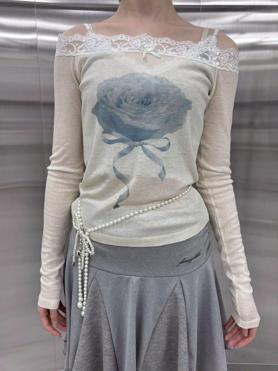 受注制【nmtc +】rose off long sleeve (3color)