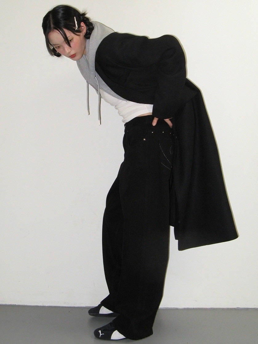 【CRANK】STUD WIDE JEANS