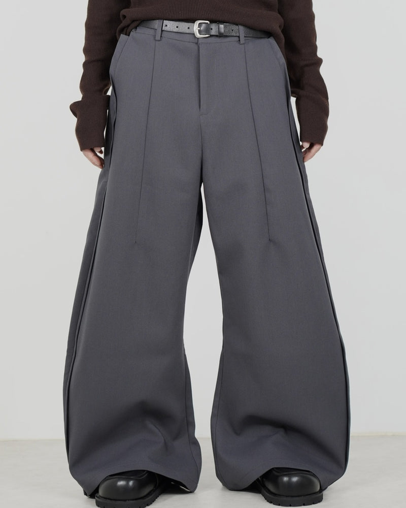 受注制【Chikashitsu +】side design wide slacks (2color)